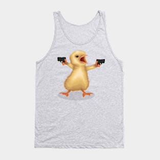 A Funny Bird Holding Guns Tank Top